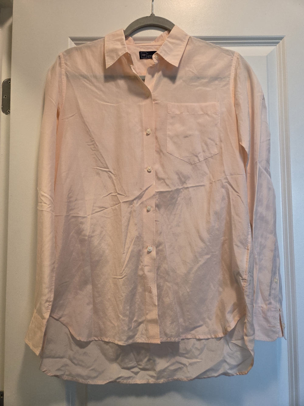 GAP Women’s Rose Pink Cotton Silk Button Down Shirt Small